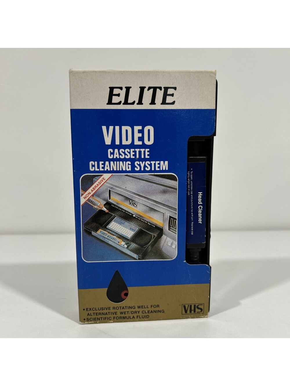 ELITE Video Cassette Cleaning System VHS VCR Tape Cleaner No Alcohol